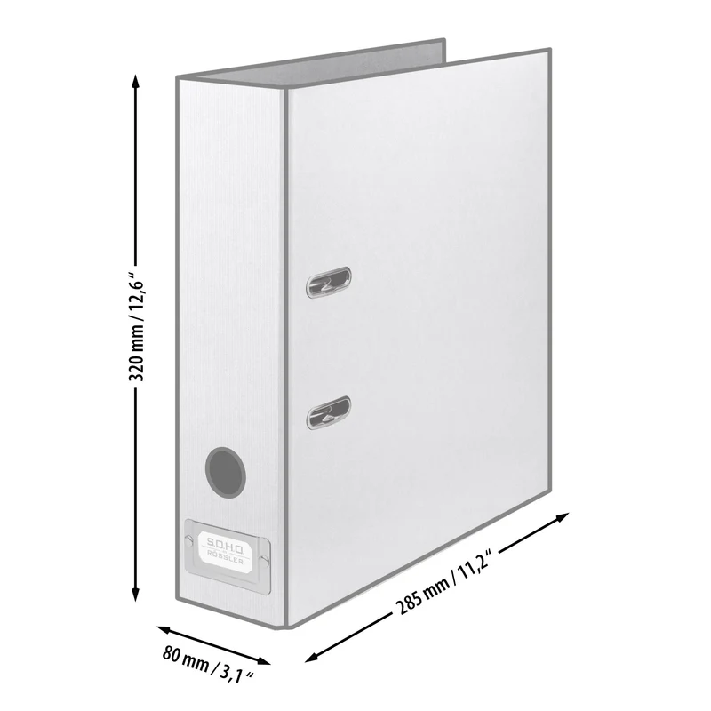 S.O.H.O. Ordner breit | A4 | 8cm | Mit Rückenschild aus Metall | schwarz