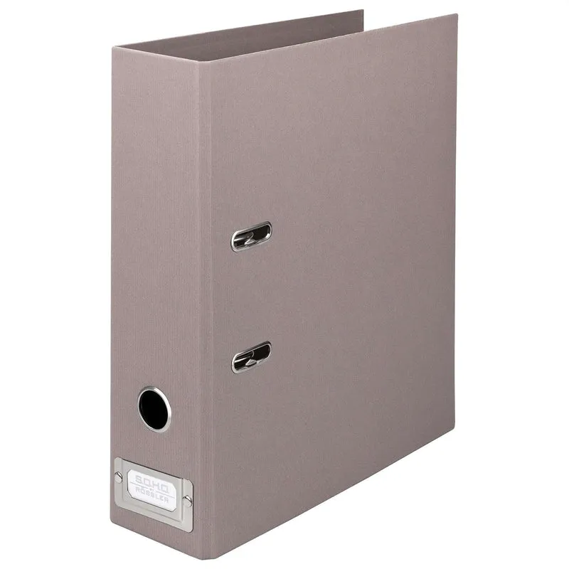S.O.H.O. Ordner breit | A4 | 8cm | Mit Rückenschild aus Metall | taupe