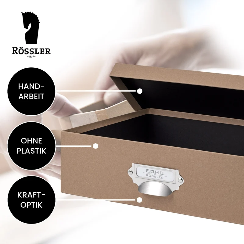 S.O.H.O. Aufbewahrungsbox | Geschenkbox | mit Deckel | A4 | kraft