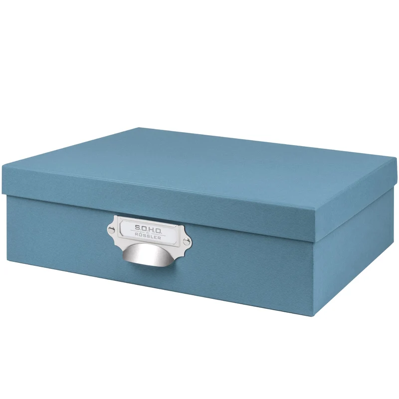 S.O.H.O. Aufbewahrungsbox | Geschenkbox | mit Deckel | A4 | denim-blau