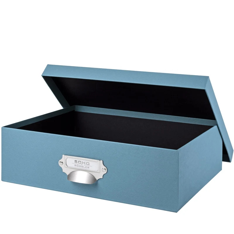 S.O.H.O. Aufbewahrungsbox | Geschenkbox | mit Deckel | A4 | denim-blau