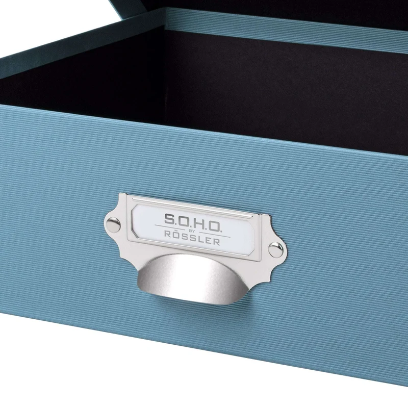S.O.H.O. Aufbewahrungsbox | Geschenkbox | mit Deckel | A4 | denim-blau