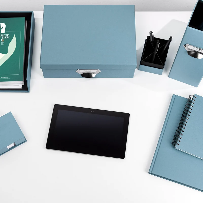 S.O.H.O. Aufbewahrungsbox | Geschenkbox | mit Deckel | A4 | denim-blau