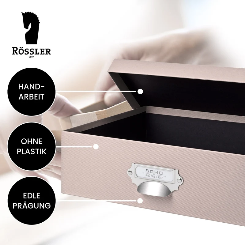 S.O.H.O. Aufbewahrungsbox | Geschenkbox | mit Deckel | A4 | powder-rosa