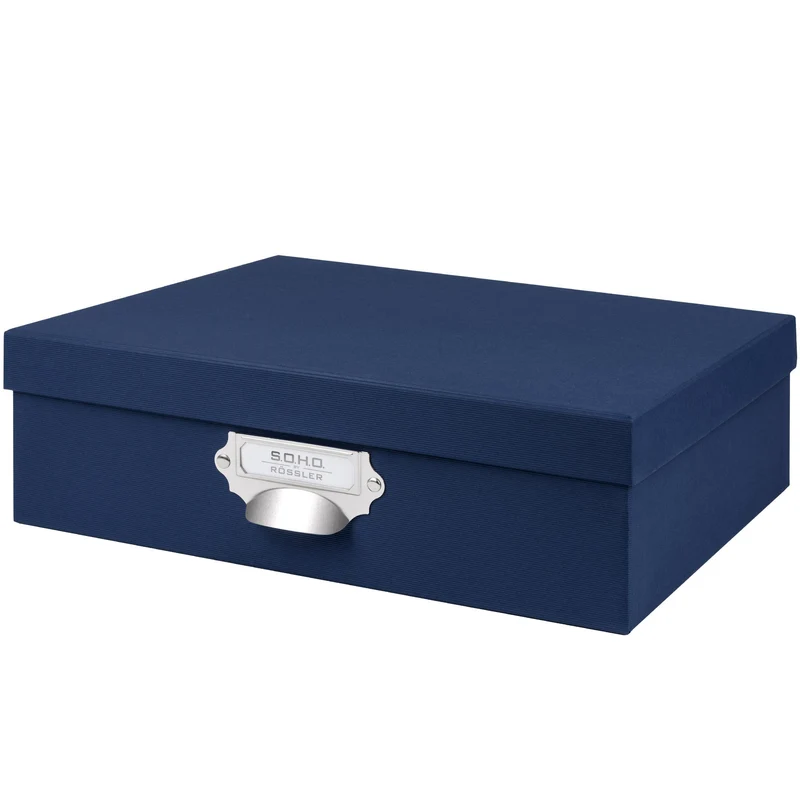 S.O.H.O. Aufbewahrungsbox | Geschenkbox | mit Deckel | A4 | navy-blau