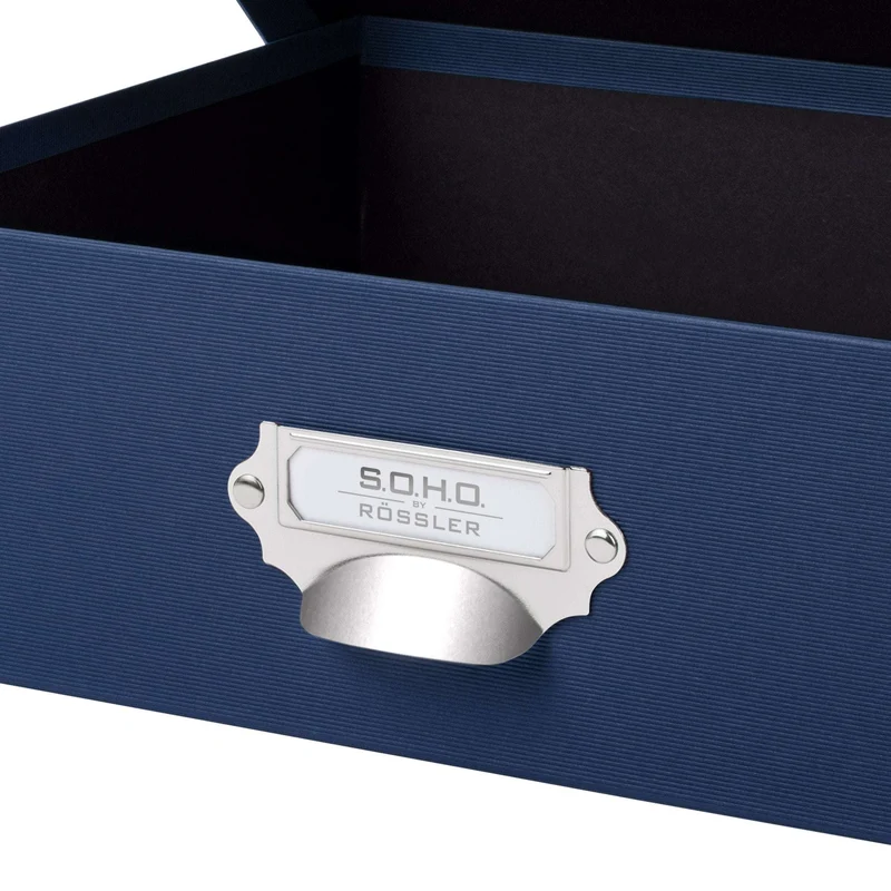S.O.H.O. Aufbewahrungsbox | Geschenkbox | mit Deckel | A4 | navy-blau