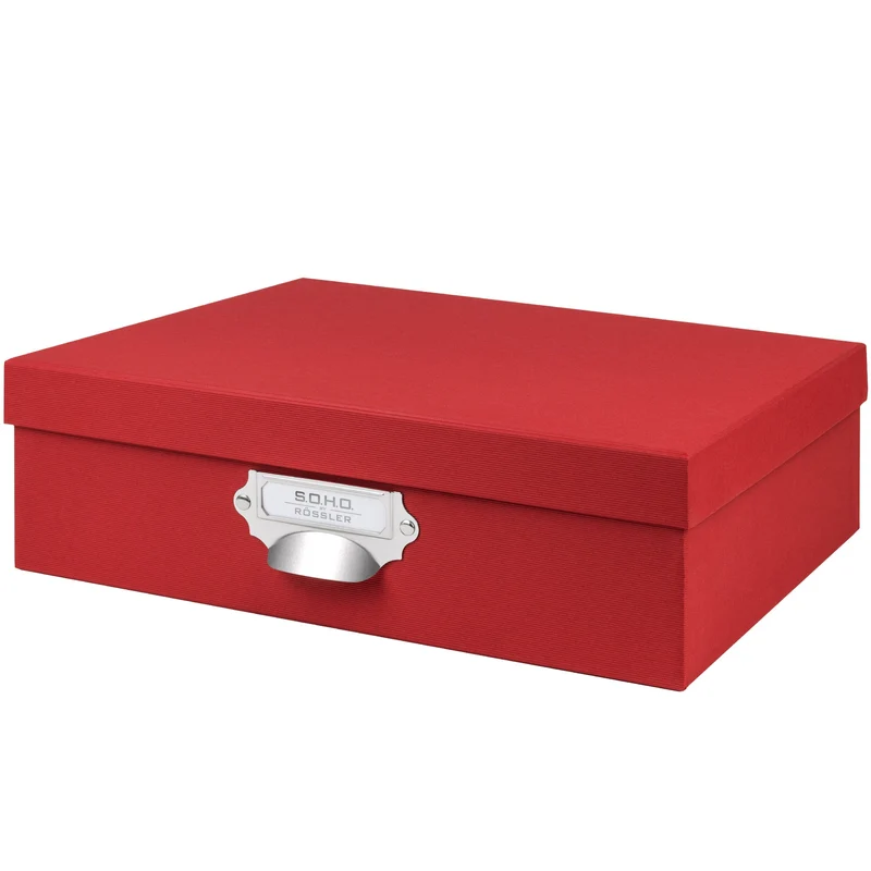 S.O.H.O. Aufbewahrungsbox | Geschenkbox | mit Deckel | A4 | rot