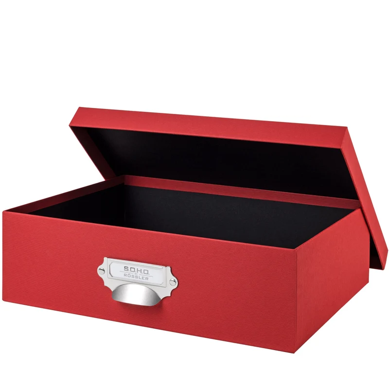 S.O.H.O. Aufbewahrungsbox | Geschenkbox | mit Deckel | A4 | rot