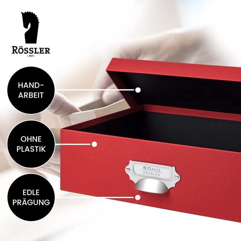 S.O.H.O. Aufbewahrungsbox | Geschenkbox | mit Deckel | A4 | rot