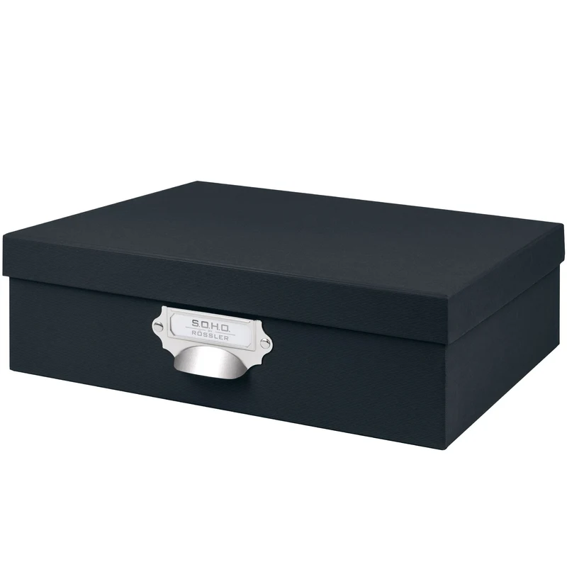 S.O.H.O. Aufbewahrungsbox | Geschenkbox | mit Deckel | A4 | schwarz
