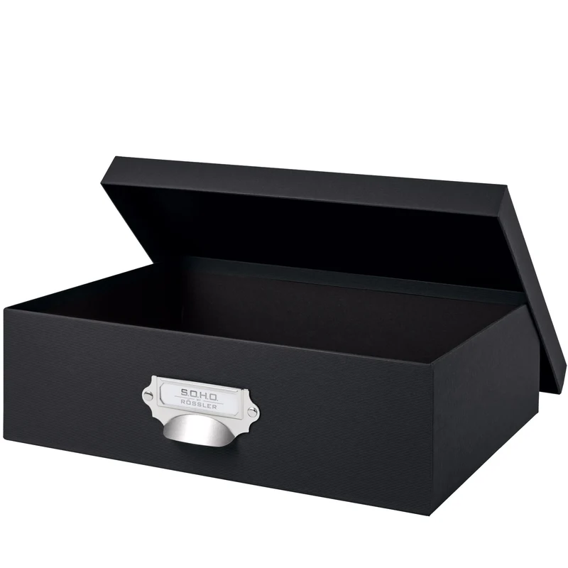 S.O.H.O. Aufbewahrungsbox | Geschenkbox | mit Deckel | A4 | schwarz