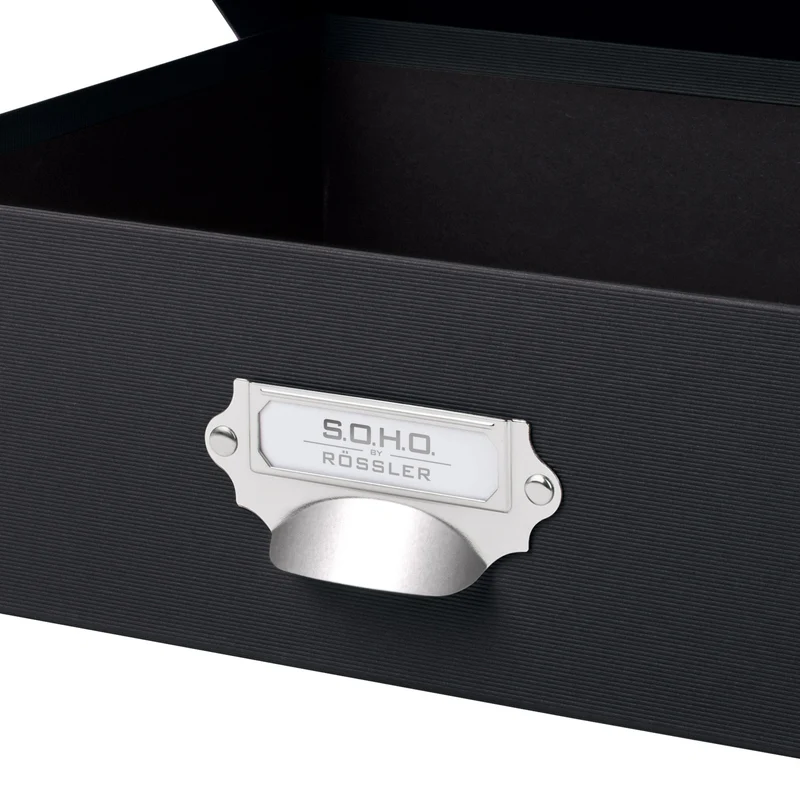 S.O.H.O. Aufbewahrungsbox | Geschenkbox | mit Deckel | A4 | schwarz