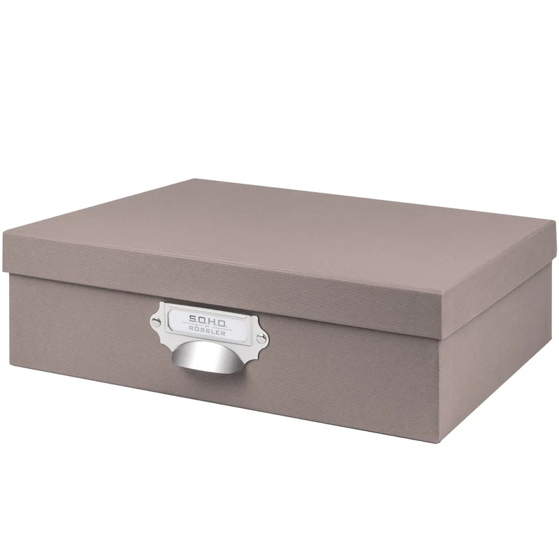 S.O.H.O. Aufbewahrungsbox | Geschenkbox | mit Deckel | A4 | taupe
