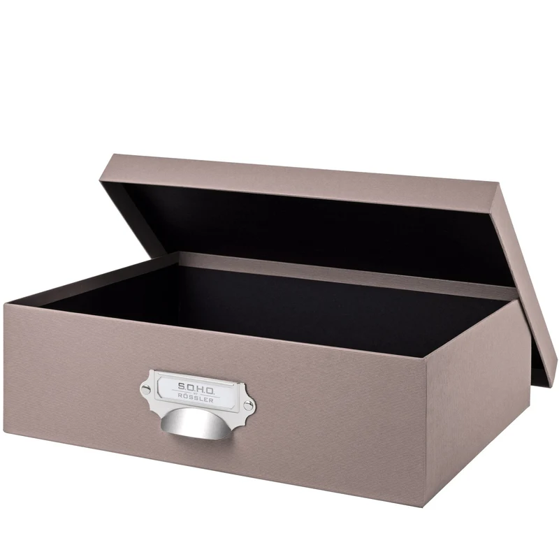 S.O.H.O. Aufbewahrungsbox | Geschenkbox | mit Deckel | A4 | taupe