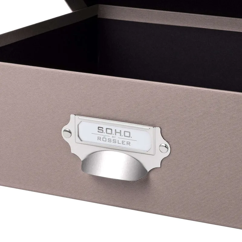 S.O.H.O. Aufbewahrungsbox | Geschenkbox | mit Deckel | A4 | taupe