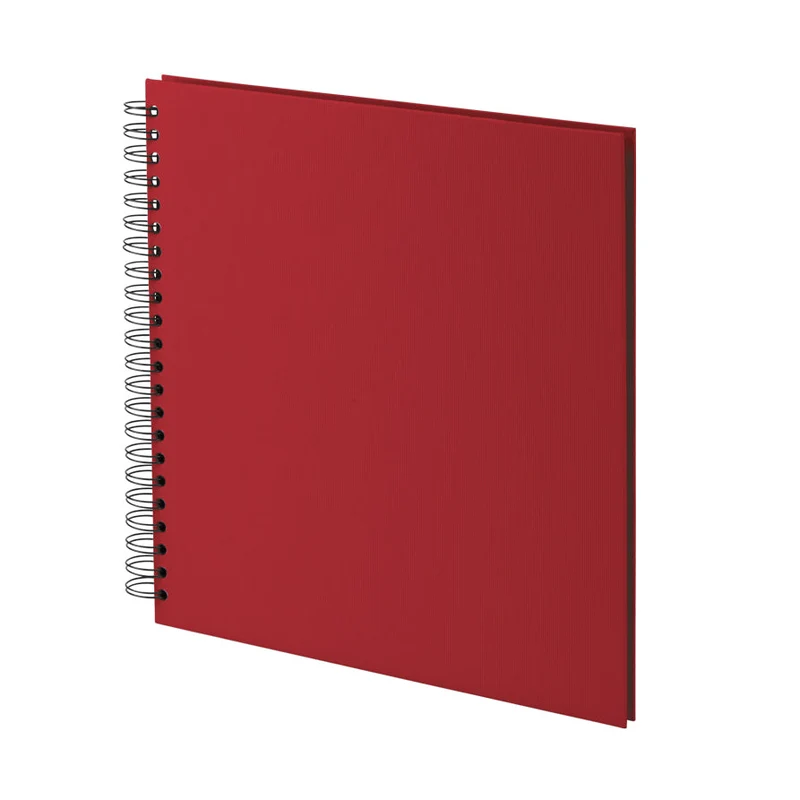 S.O.H.O. Spiral Fotoalbum Blanko | 31x30cm | 60 schwarze Seiten | rot