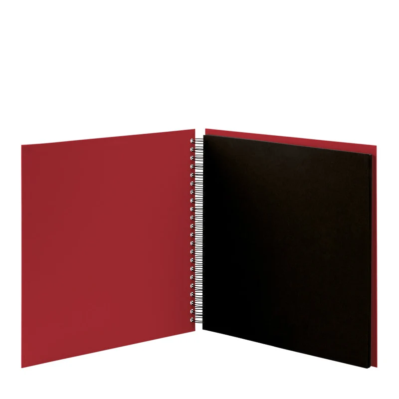 S.O.H.O. Spiral Fotoalbum Blanko | 31x30cm | 60 schwarze Seiten | rot