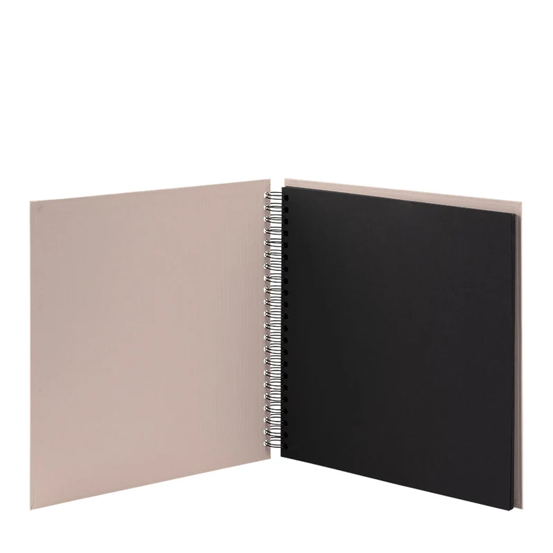 S.O.H.O. Spiral Fotoalbum Blanko | 31x30cm | 60 schwarze Seiten | powder-rosa