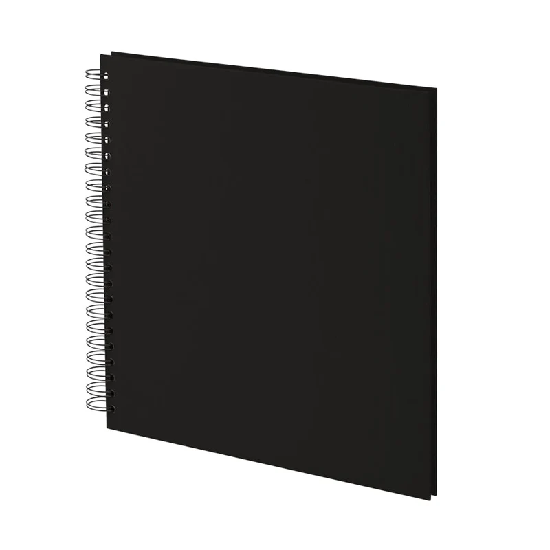 S.O.H.O. Spiral Fotoalbum Blanko | 31x30cm | 60 schwarze Seiten | schwarz