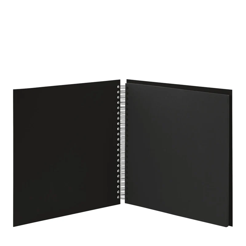 S.O.H.O. Spiral Fotoalbum Blanko | 31x30cm | 60 schwarze Seiten | schwarz
