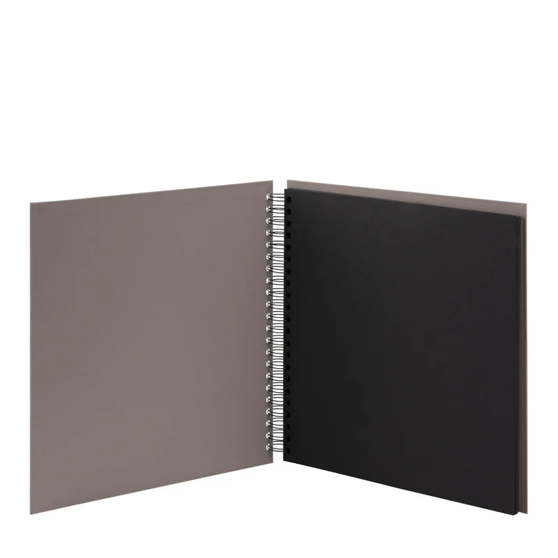S.O.H.O. Spiral Fotoalbum Blanko | 31x30cm | 60 schwarze Seiten | taupe