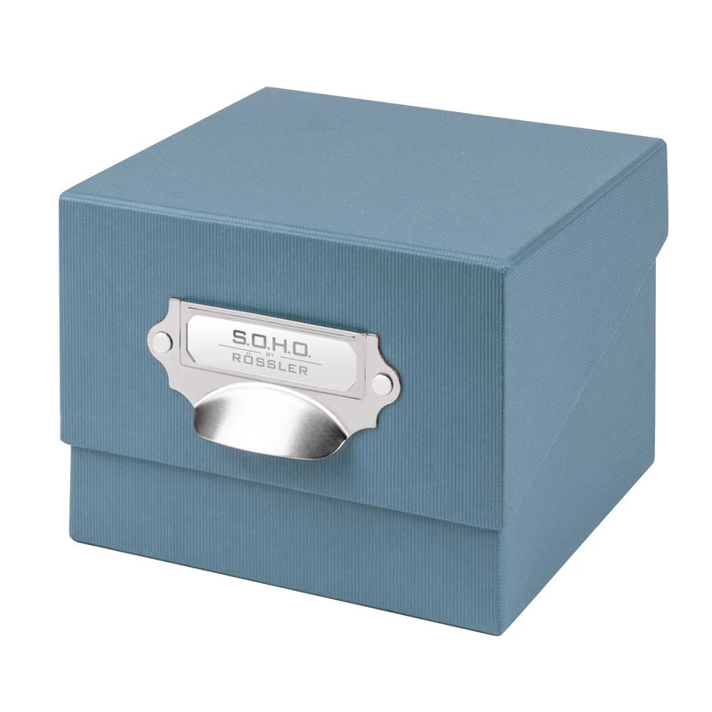 S.O.H.O. Box für Fotos & Karteikarten | A6 | 16,7x12,5cm | denim-blau