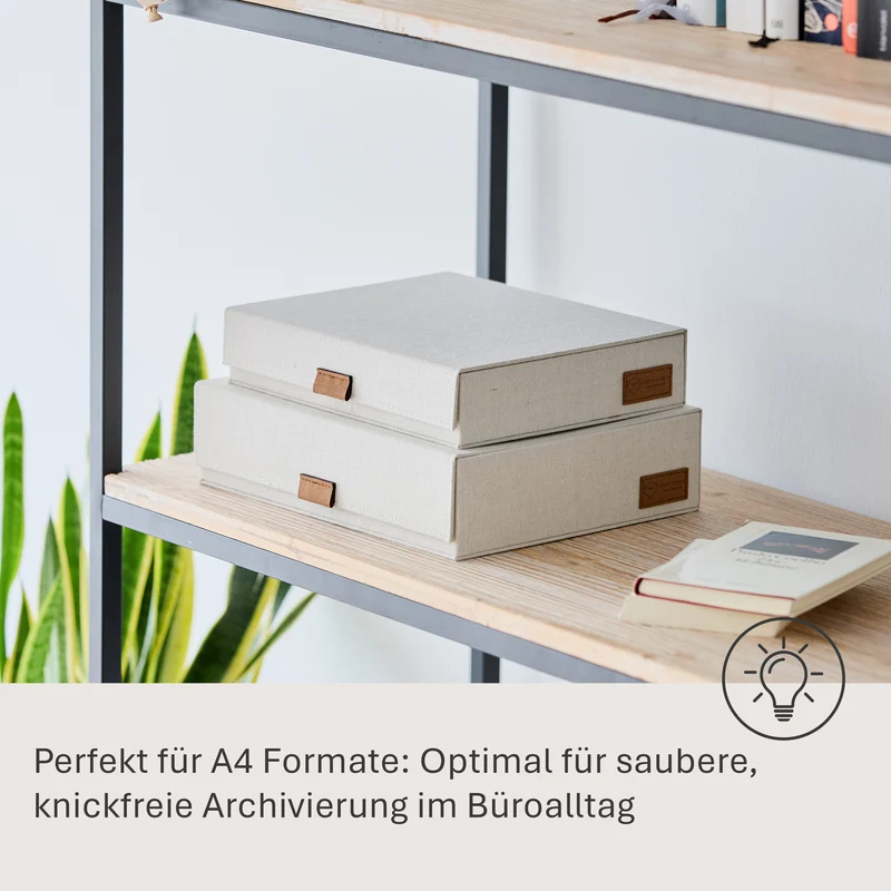 LOVE IT STORE IT Dokumentenbox 2er Set, A4, magnetisch – PREMIUM NATUR