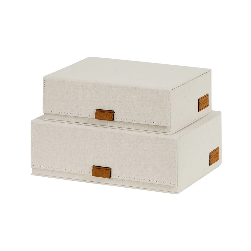 LOVE IT STORE IT 2 Stück Aufbewahrungsboxen für Accessoires mit Klappdeckel – PREMIUM NATUR