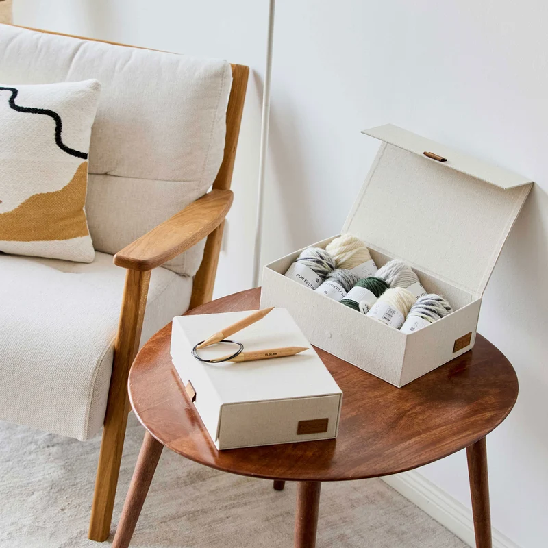 LOVE IT STORE IT 2 Stück Aufbewahrungsboxen für Accessoires mit Klappdeckel – PREMIUM NATUR