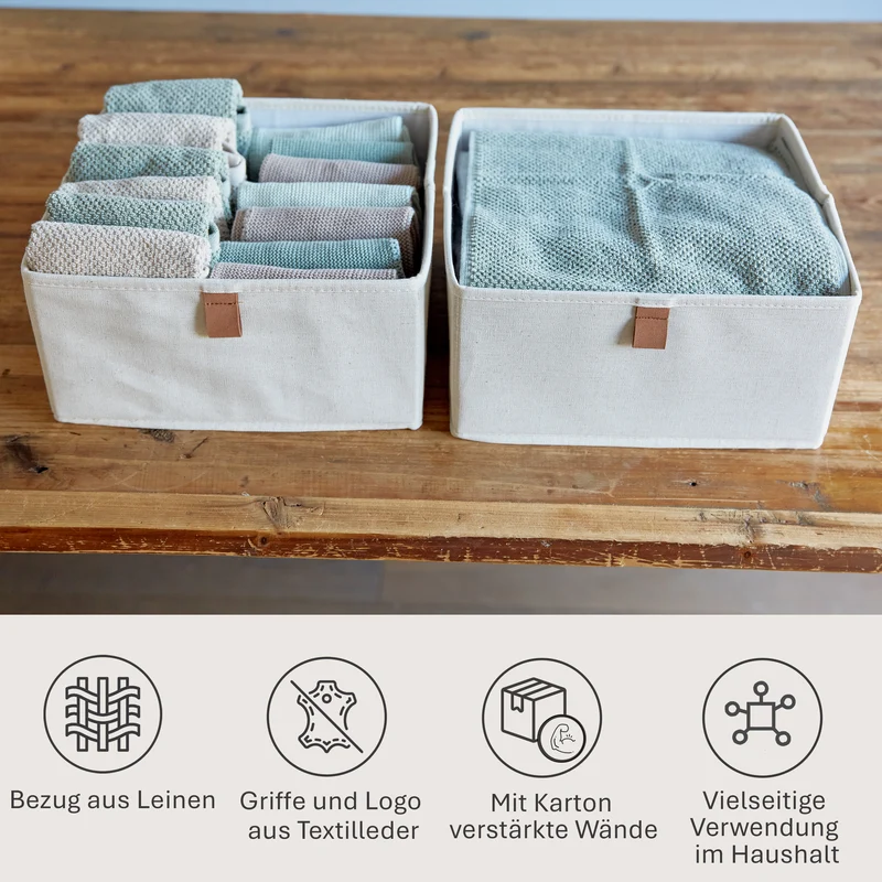 LOVE IT STORE IT Aufbewahrungsboxen Stoff 2-teilig – PREMIUM