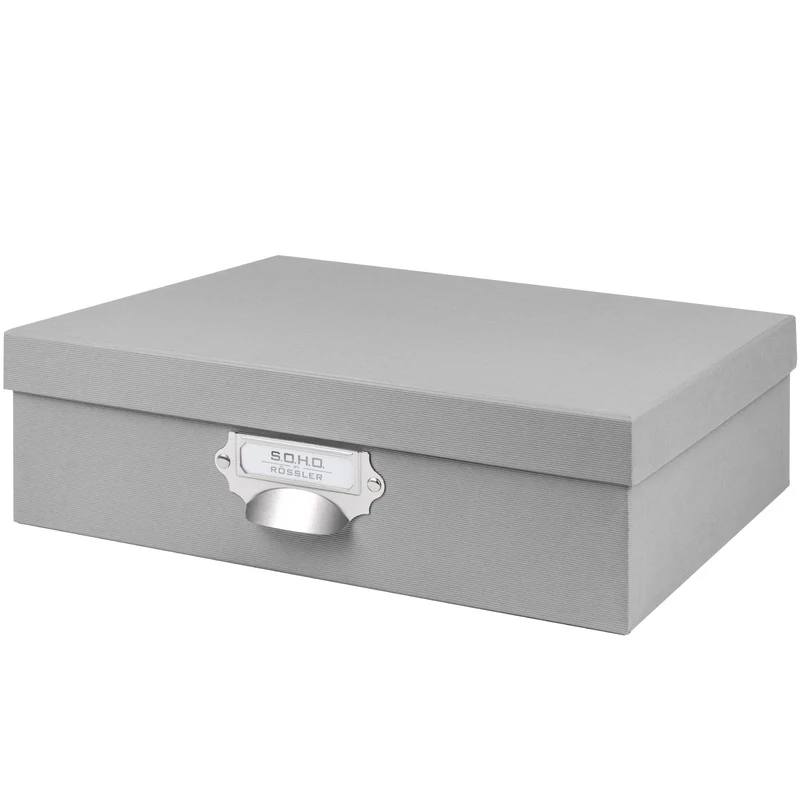 S.O.H.O. Aufbewahrungsbox | Geschenkbox | mit Deckel | A4 | stone-grau
