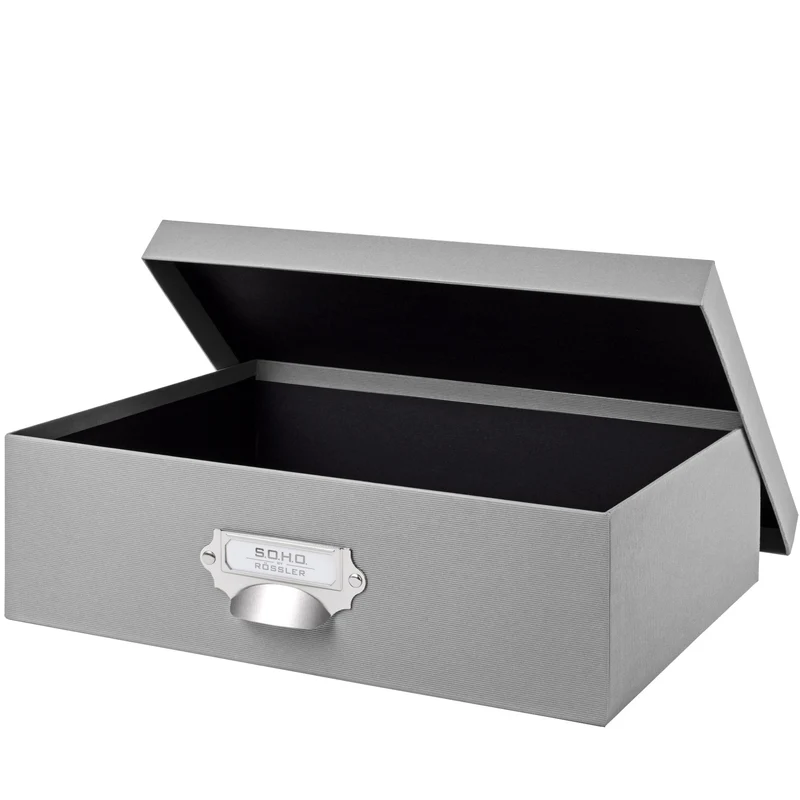 S.O.H.O. Aufbewahrungsbox | Geschenkbox | mit Deckel | A4 | stone-grau