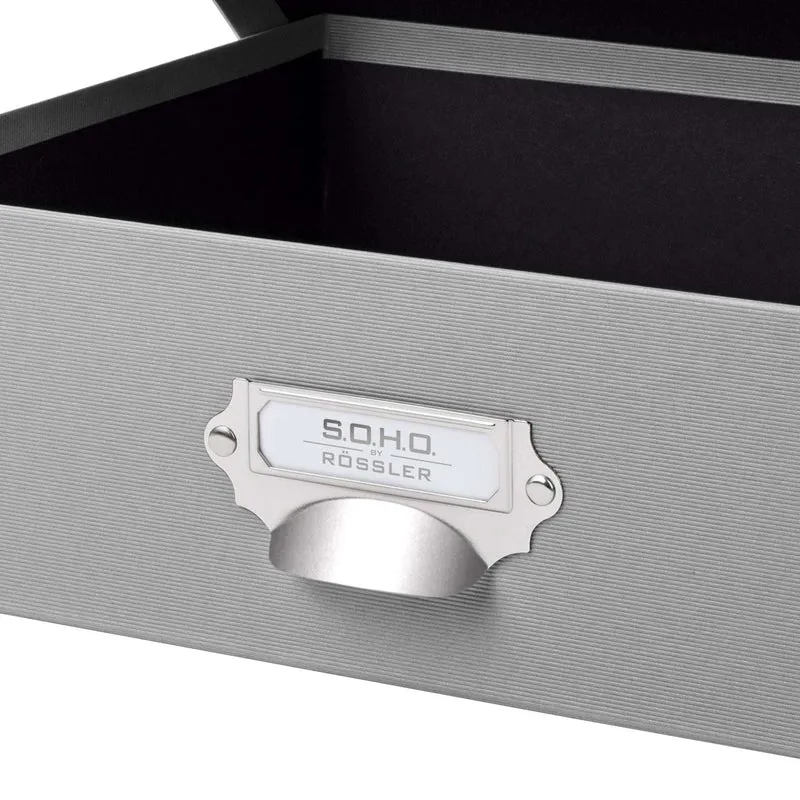 S.O.H.O. Aufbewahrungsbox | Geschenkbox | mit Deckel | A4 | stone-grau