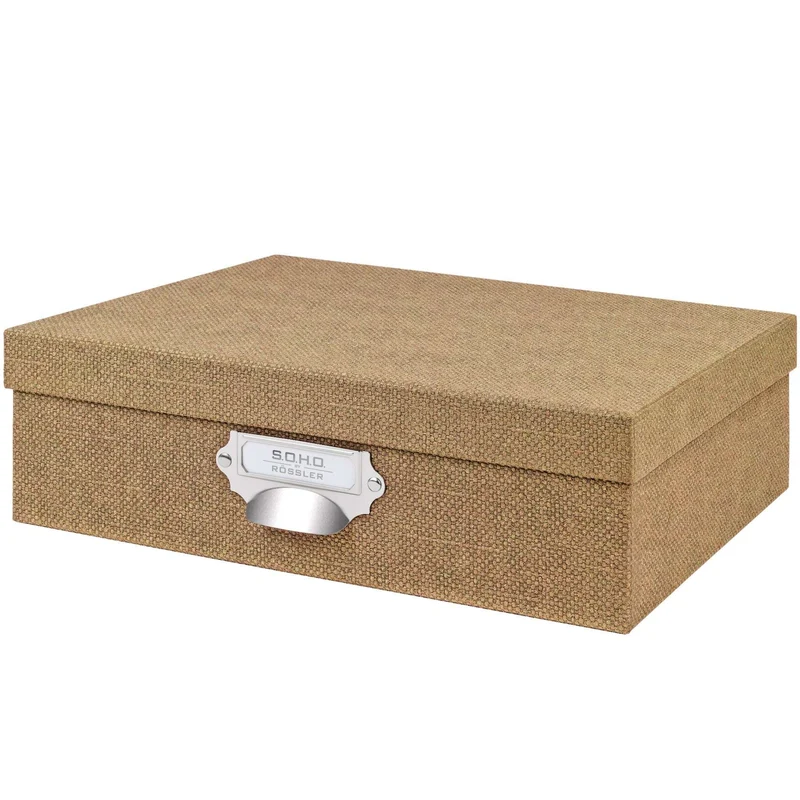 S.O.H.O. Aufbewahrungsbox | Geschenkbox | mit Deckel | A4 | haselnuss-braun