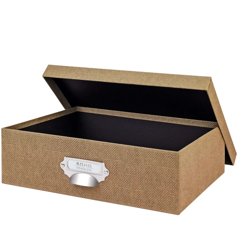 S.O.H.O. Aufbewahrungsbox | Geschenkbox | mit Deckel | A4 | haselnuss-braun