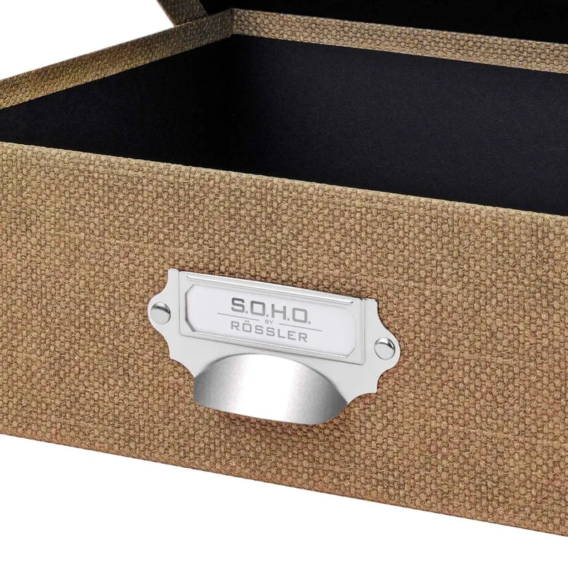 S.O.H.O. Aufbewahrungsbox | Geschenkbox | mit Deckel | A4 | haselnuss-braun