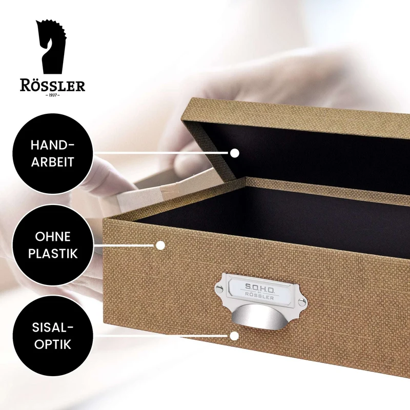 S.O.H.O. Aufbewahrungsbox | Geschenkbox | mit Deckel | A4 | haselnuss-braun