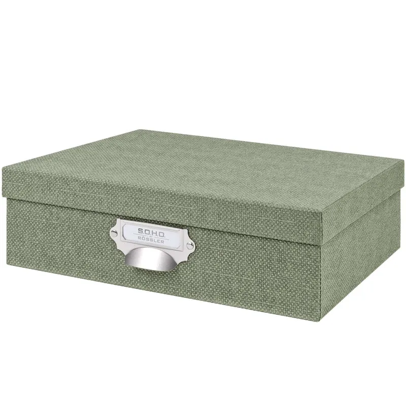 S.O.H.O. Aufbewahrungsbox | Geschenkbox | mit Deckel | A4 | salbei-gruen
