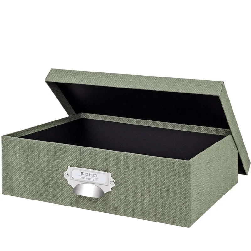 S.O.H.O. Aufbewahrungsbox | Geschenkbox | mit Deckel | A4 | salbei-gruen