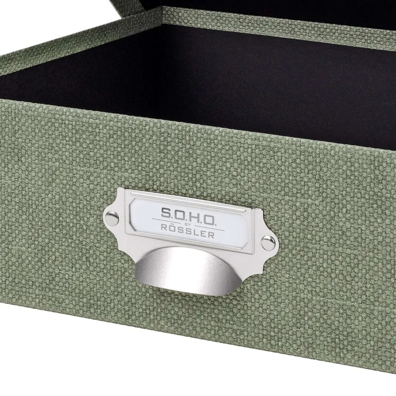 S.O.H.O. Aufbewahrungsbox | Geschenkbox | mit Deckel | A4 | salbei-gruen