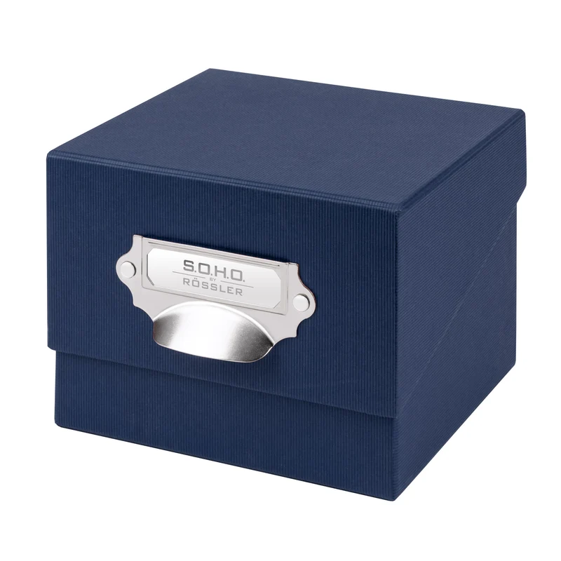 S.O.H.O. Box für Fotos & Karteikarten | A6 | 16,7x12,5cm | navy-blau