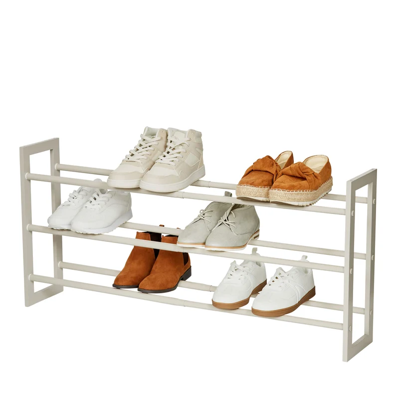 LOVE IT STORE IT Schmales Schuhregal ausziehbar, 3 Ebenen, 54,5-99 x 17 x 45,5 cm