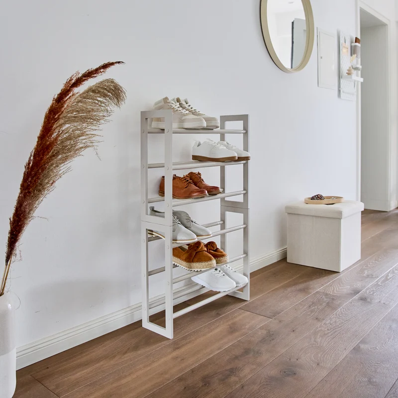 LOVE IT STORE IT Schmales Schuhregal ausziehbar, 3 Ebenen, 54,5-99 x 17 x 45,5 cm