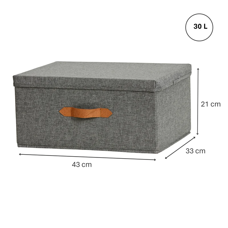 LOVE IT STORE IT Aufbewahrungsbox Stoff mit Deckel – PREMIUM GRAU