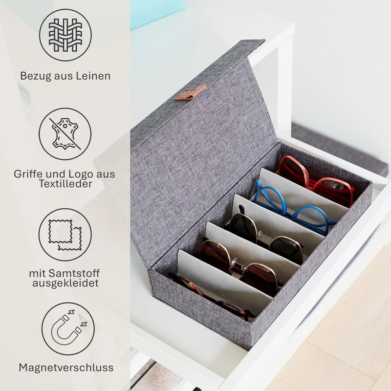 LOVE IT STORE IT Brillenbox für 5 Brillen – PREMIUM