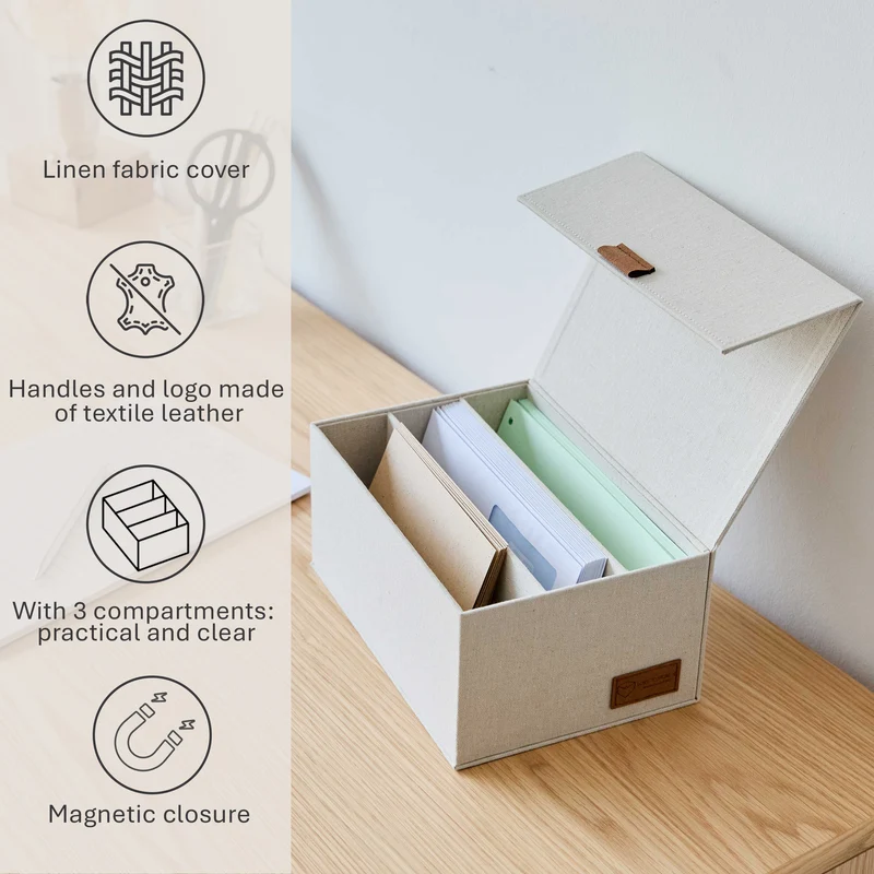 LOVE IT STORE IT Aufbewahrungsbox mit Deckel, 23x18x12 cm – PREMIUM NATUR