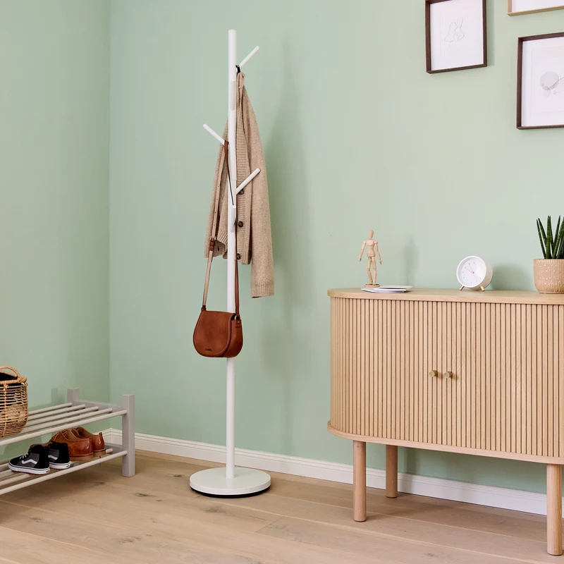 LOVE IT STORE IT Loft Jackenständer aus Metall, Weiß , 5 Haken