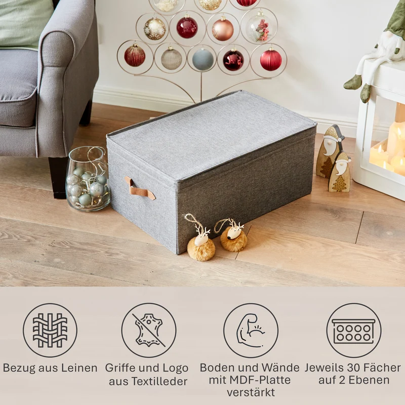 LOVE IT STORE IT Aufbewahrungsbox für Weihnachtskugeln, 58x36x25 cm – PREMIUM