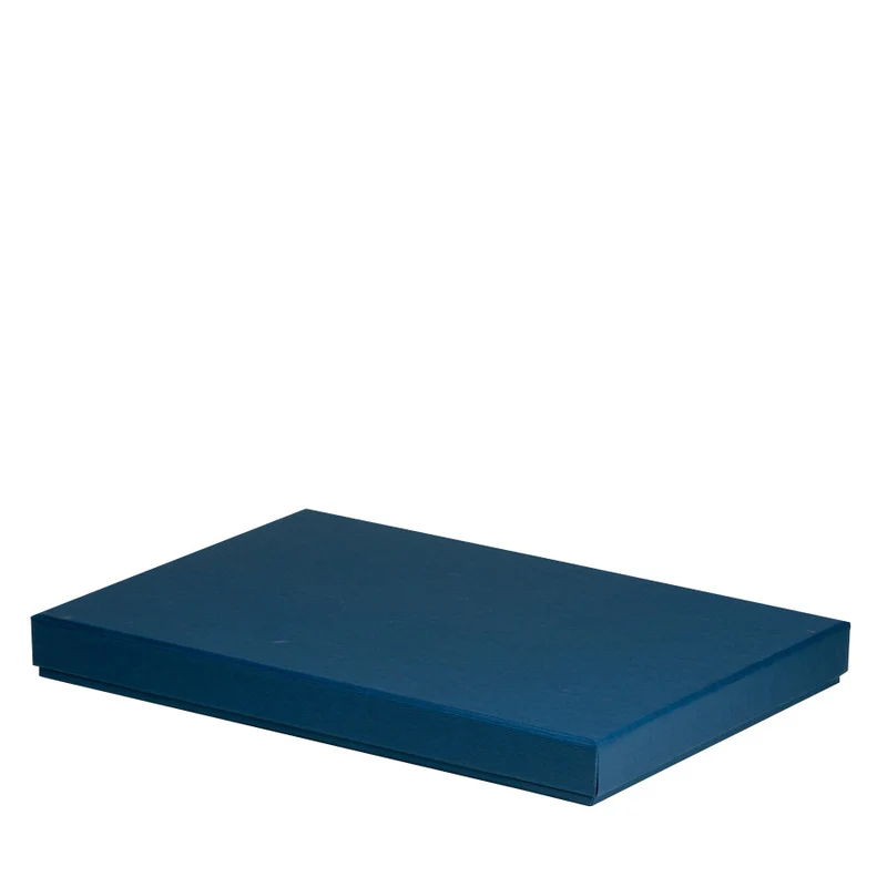 Box flach | A4 | Geschenke & Fotos | Mit Deckel | navy-blau