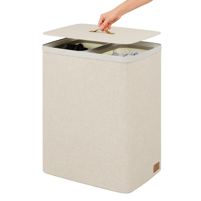 LOVE IT STORE IT Wäschesammler mit Unterteilern, 100l, 67x56x40 cm – PREMIUM